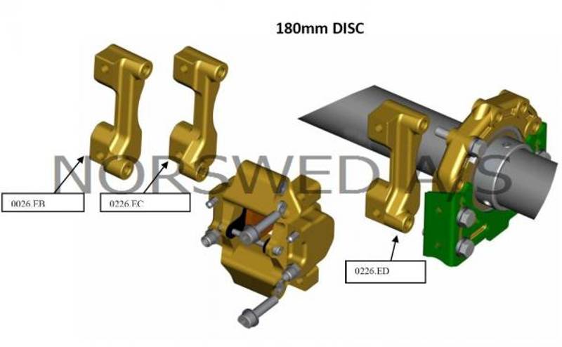 Support Bremsecaliper Ø 180 5mm Eccentric